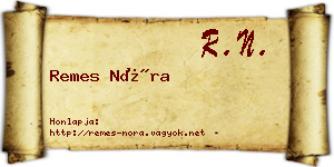 Remes Nóra névjegykártya